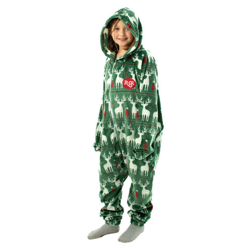Snuggs Kids Blanket Onesie Green christmas